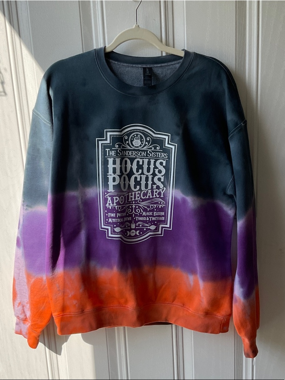 Gildan Black/Purple/Orange Hocus Pocus Apothecary Tie-Dye Crewneck